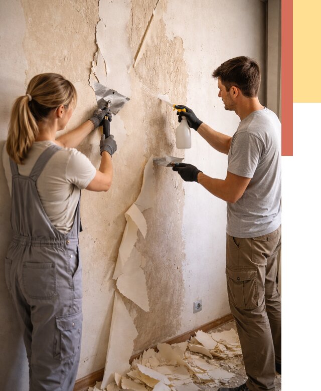 Снятие старых обоев в Белгороде от 5453 руб. под ключ недорого | ОТДЕЛОЧНИК-Блг