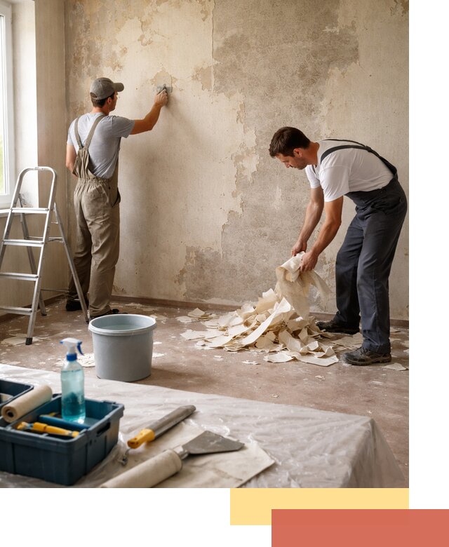 Снятие старых обоев в Белгороде быстро и качественно