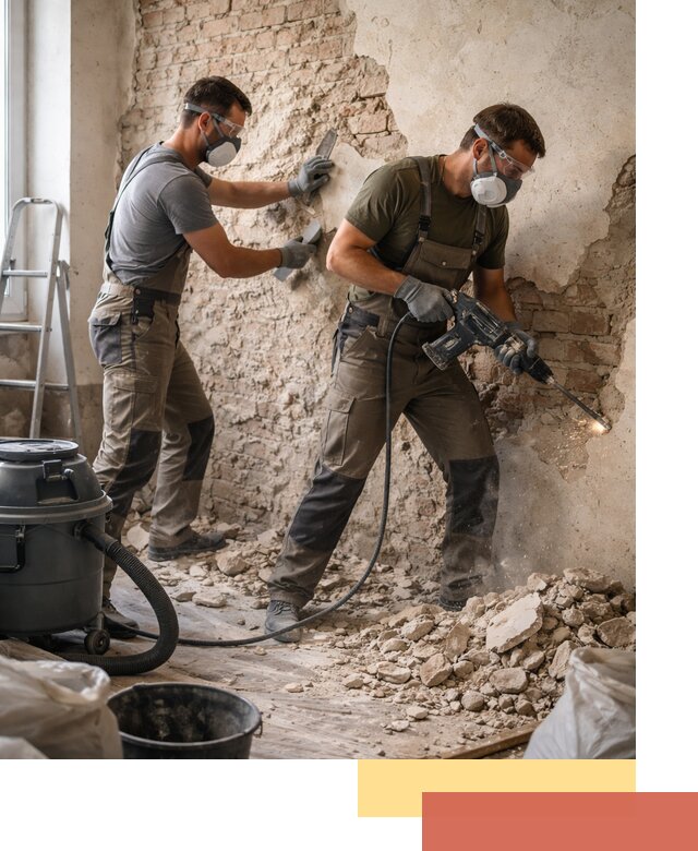 Демонтаж штукатурки со стен в Белгороде быстро и аккуратно