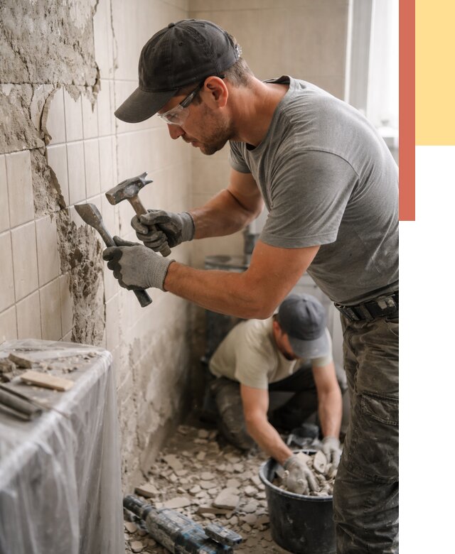 Демонтаж плитки со стен в Белгороде от 883 руб. — быстро и недорого | ОТДЕЛОЧНИК-Блг