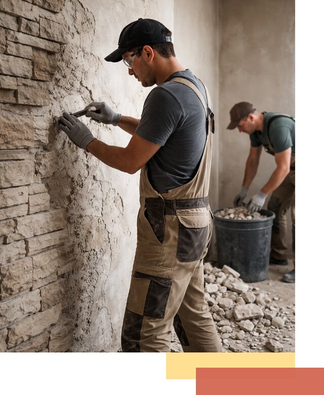 Демонтаж декоративного камня в Белгороде профессионально и безопасно