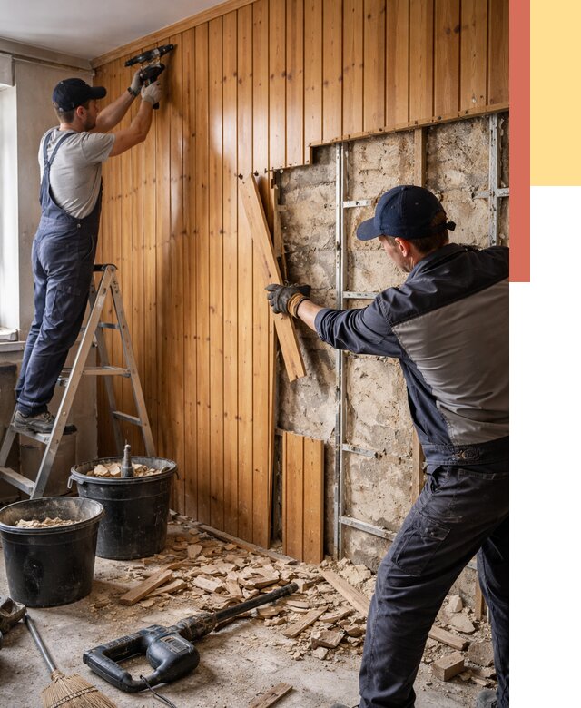 Демонтаж вагонки со стен в Белгороде от 1506 руб. — снятие, удаление, срочно | ОТДЕЛОЧНИК-Блг