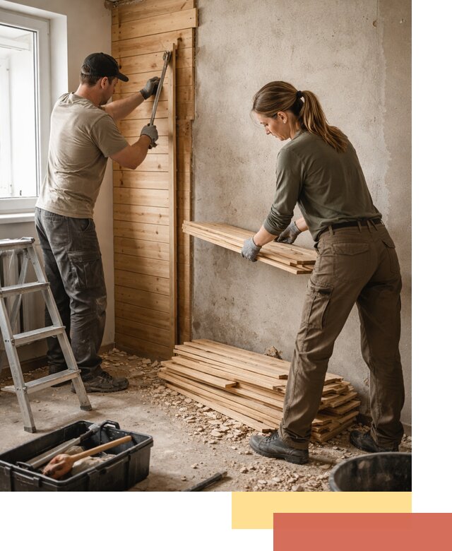 Демонтаж вагонки со стен в Белгороде — профессиональный демонтаж