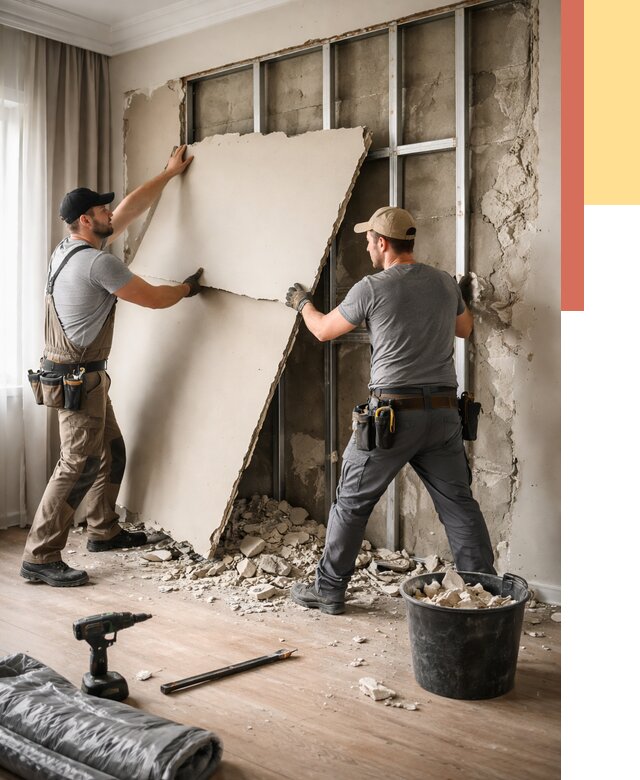 Демонтаж гипсокартона со стен в Белгороде от 364 руб. — услуги демонтажа | ОТДЕЛОЧНИК-Блг