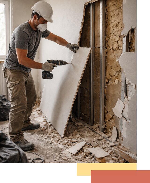 Демонтаж гипсокартона со стен в Белгороде качественно и быстро