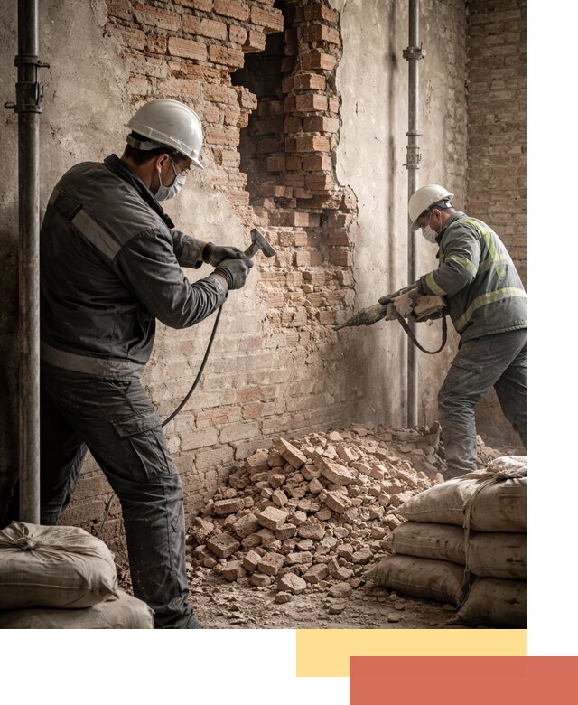 Демонтаж кирпичных стен в Белгороде быстро и безопасно