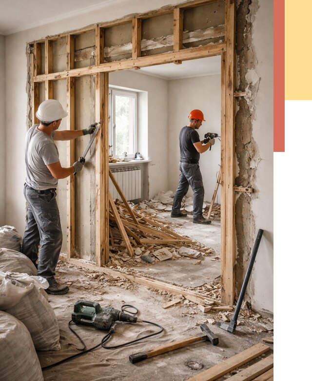 Демонтаж деревянных перегородок в Белгороде от 3324 руб. — быстро и недорого | ОТДЕЛОЧНИК-Блг