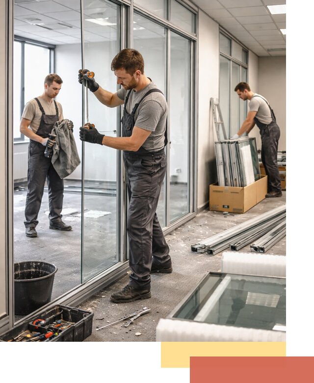 Демонтаж стеклянных перегородок в Белгороде быстро и безопасно