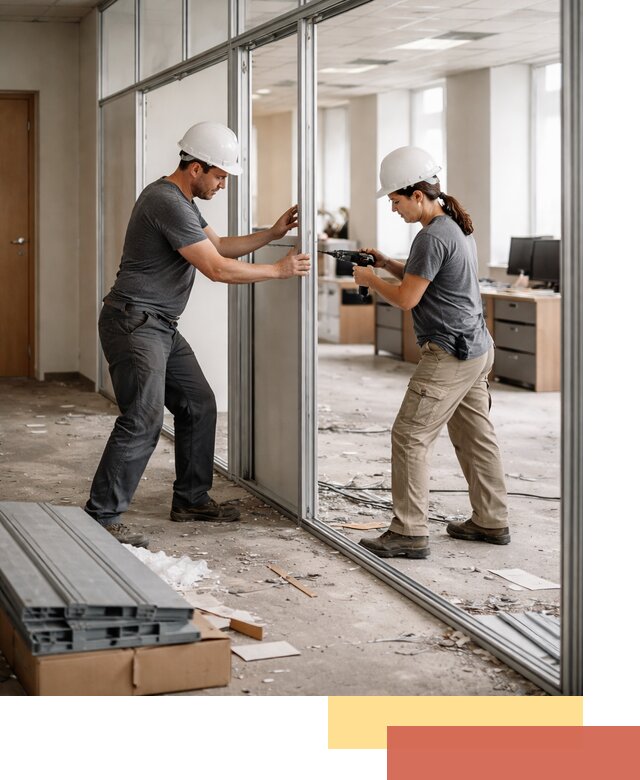 Демонтаж алюминиевых перегородок в Белгороде быстро и аккуратно