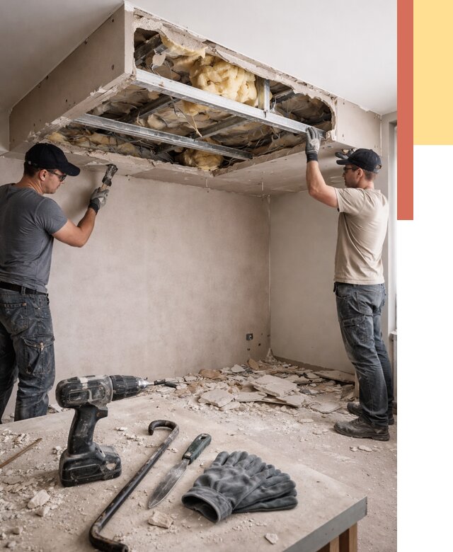 Демонтаж короба из гипсокартона в Белгороде от 1579 руб. — быстро и недорого | ОТДЕЛОЧНИК-Блг