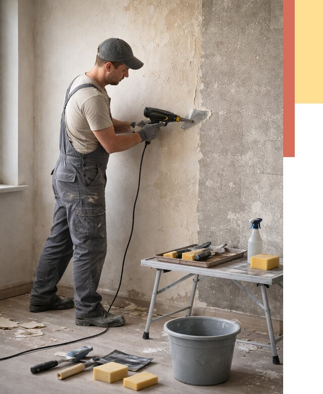 Очистка стен от клея в Белгороде от 1922 руб. — снятие и удаление клея со стен | ОТДЕЛОЧНИК-Блг