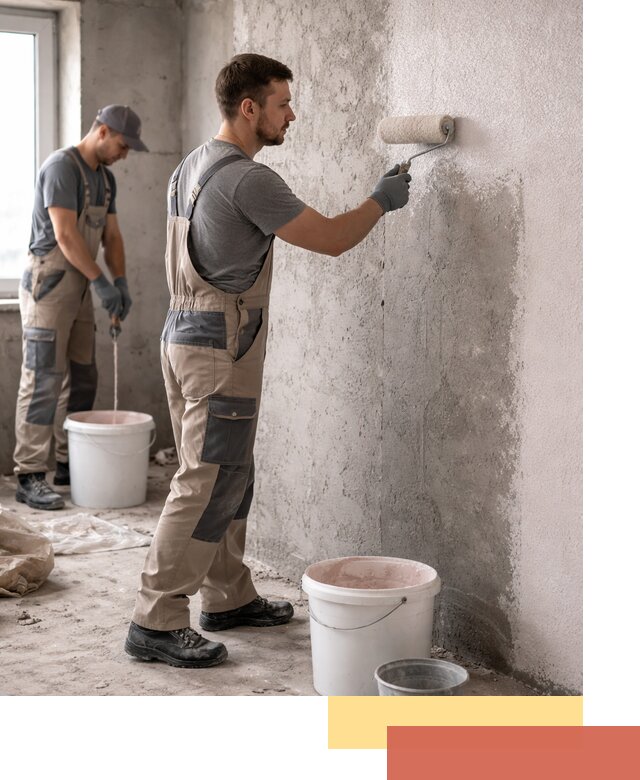 Нанесение бетоноконтакта на стены в Белгороде для последующей отделки