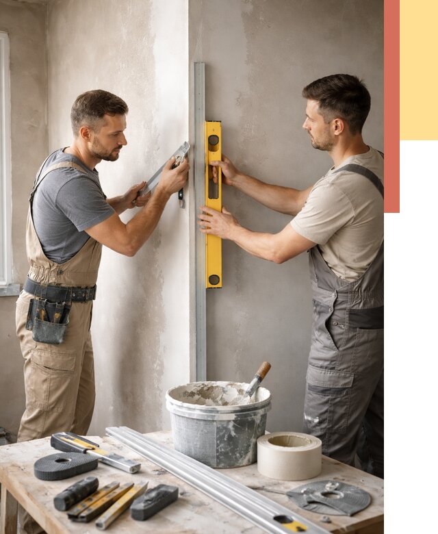 Выведение углов стен в Белгороде от 1922 руб. быстро и недорого | ОТДЕЛОЧНИК-Блг