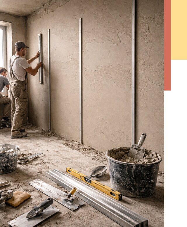 Штукатурка стен по маякам в Белгороде от 5713 руб./м² — выравнивание под ключ | ОТДЕЛОЧНИК-Блг