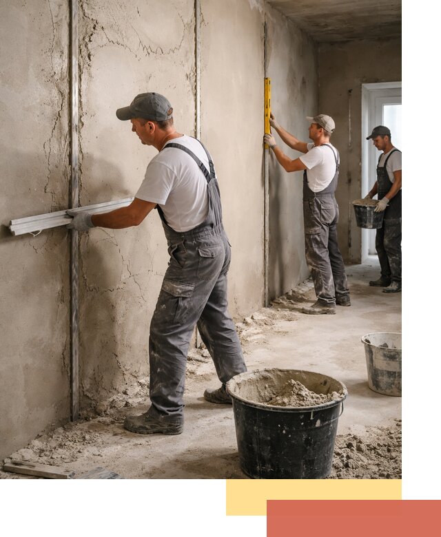 Штукатурка стен по маякам в Белгороде — точная и ровная поверхность