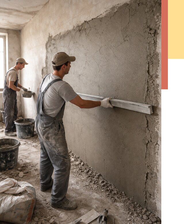 Цементная штукатурка стен в Белгороде от 4674 руб/м2 — быстро и недорого | ОТДЕЛОЧНИК-Блг