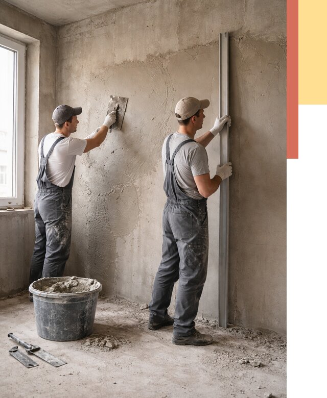 Штукатурка бетонных стен в Белгороде от 4674 руб/м² — качественно и быстро | ОТДЕЛОЧНИК-Блг