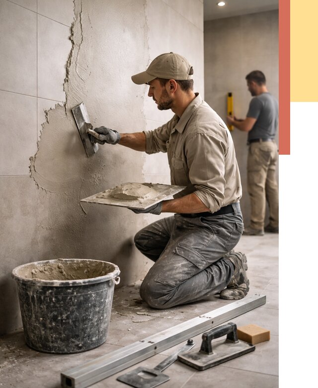 Штукатурка стен в ванной в Белгороде от 4674 руб./м² — выравнивание под ключ | ОТДЕЛОЧНИК-Блг