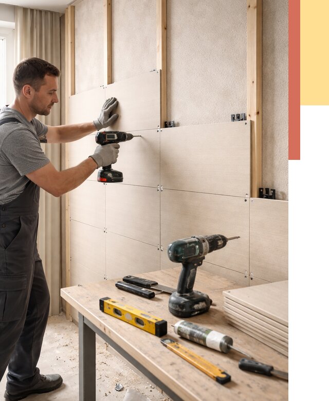 Монтаж МДФ панелей на стены в Белгороде от 1298 руб. под ключ | ОТДЕЛОЧНИК-Блг