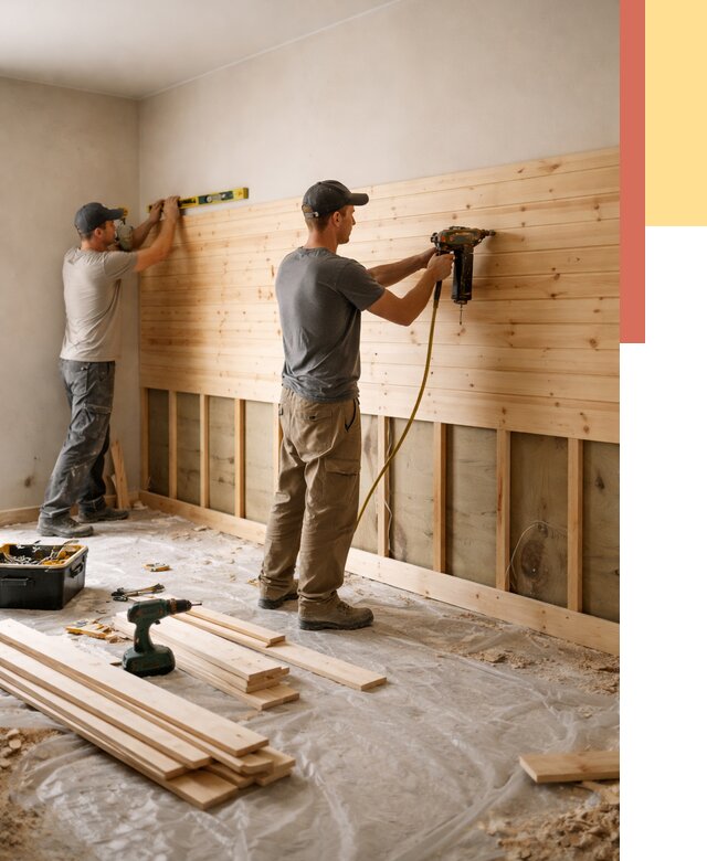 Монтаж деревянной вагонки на стены в Белгороде от 7790 руб. | Услуги монтажа вагонки | ОТДЕЛОЧНИК-Блг