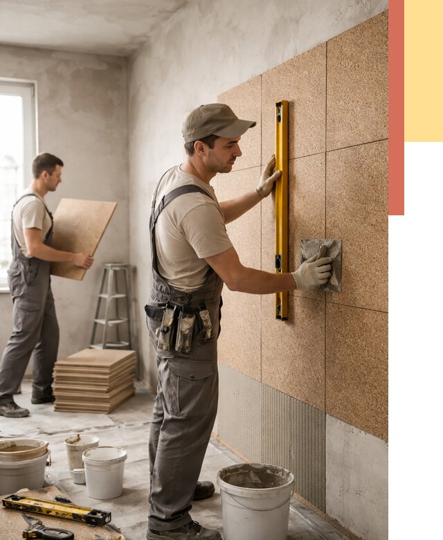 Монтаж пробковых панелей на стены в Белгороде от 3635 руб. — ОТДЕЛОЧНИК-Блг