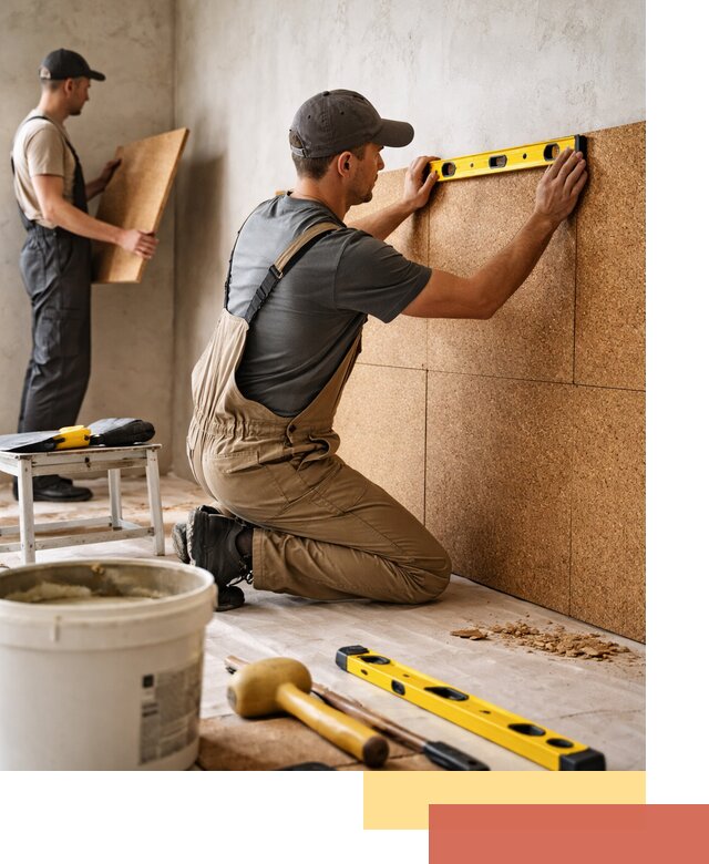 Монтаж пробковых панелей на стены в Белгороде быстро и качественно