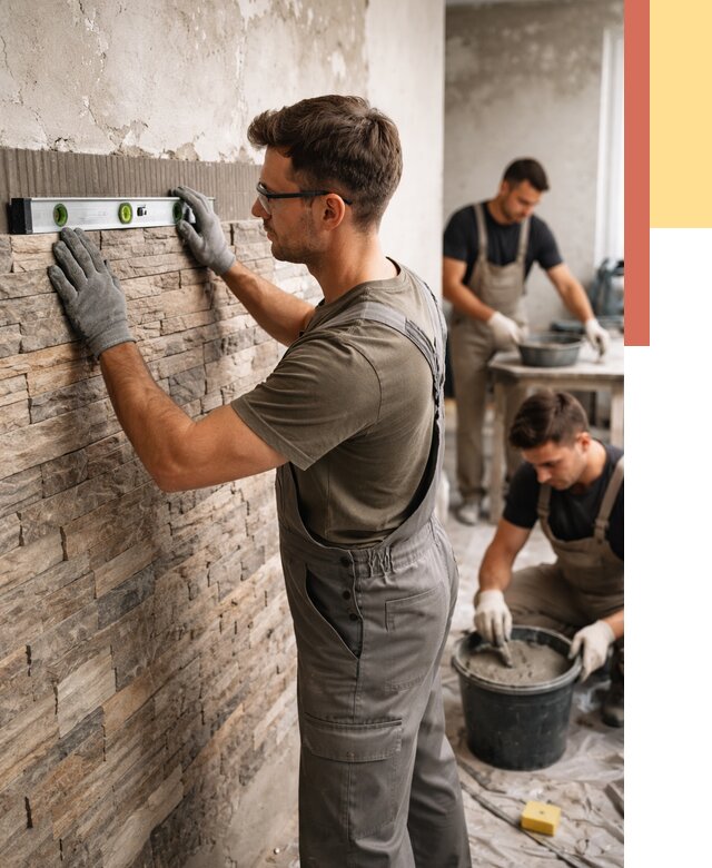 Монтаж искусственного камня в Белгороде от 4674 руб. под ключ | ОТДЕЛОЧНИК-Блг