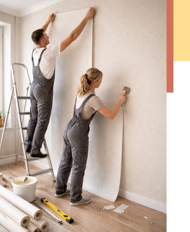 Поклейка флизелиновых обоев в Белгороде от 6232 руб. | Быстро и недорого — ОТДЕЛОЧНИК-Блг