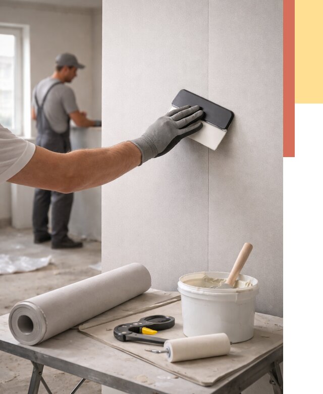 Поклейка обоев под покраску в Белгороде от 3635 руб. за м2 | ОТДЕЛОЧНИК-Блг