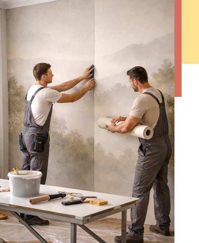 Поклейка фотообоев в Белгороде от 8829 руб/м² — быстро и недорого | ОТДЕЛОЧНИК-Блг