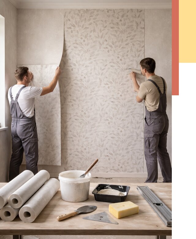 Поклейка обоев с подбором рисунка в Белгороде от 3635 руб. | ОТДЕЛОЧНИК-Блг - быстро и недорого