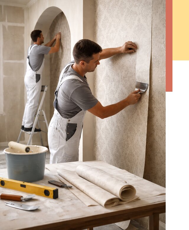 Поклейка обоев на сложные стены в Белгороде от 2908 руб. под ключ | ОТДЕЛОЧНИК-Блг