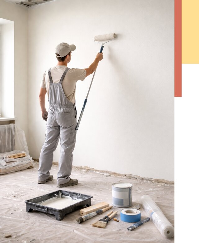 Покраска стен водоэмульсионной краской в Белгороде от 467 руб. за м² | ОТДЕЛОЧНИК-Блг