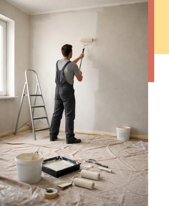 Покраска стен моющейся краской в Белгороде от 364 руб./м² — быстро и недорого | ОТДЕЛОЧНИК-Блг