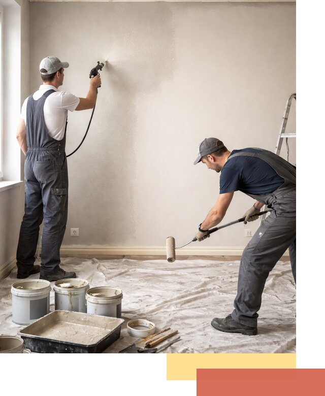 Покраска стен моющейся краской и защита поверхностей в Белгороде