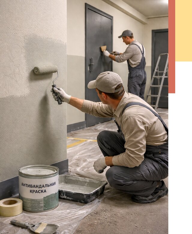 Покраска стен антивандальной краской в Белгороде от 4674 руб./м² под ключ | ОТДЕЛОЧНИК-Блг