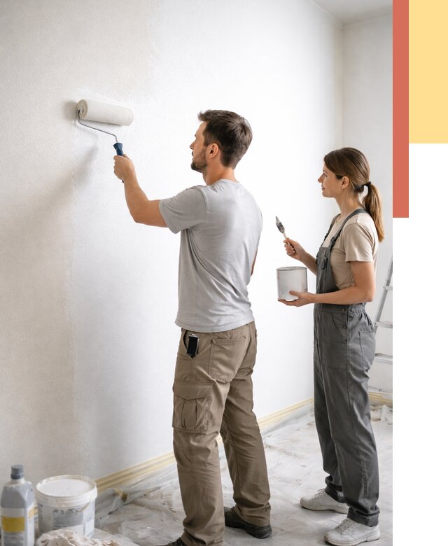 Окраска стен по стеклохолсту в Белгороде от 4674 руб/м² под ключ | ОТДЕЛОЧНИК-Блг