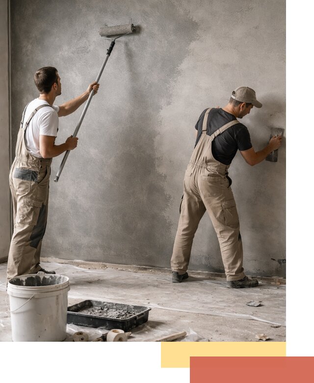 Покраска стен под бетон в Белгороде профессионально и недорого