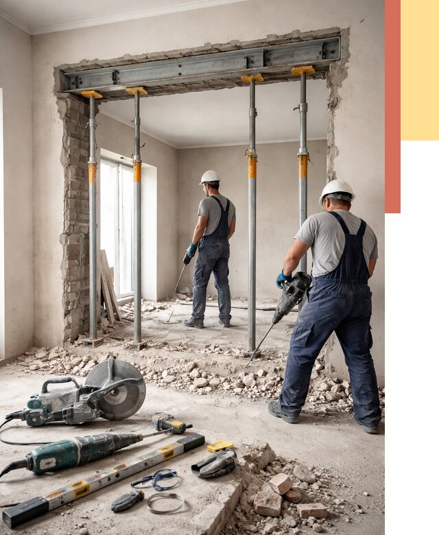 Прорезка проема в стене в Белгороде от 4674 руб. — быстро и недорого | ОТДЕЛОЧНИК-Блг