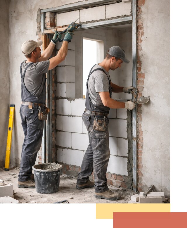 Закладка дверного проема под ключ в Белгороде: демонтаж, монтаж, отделка