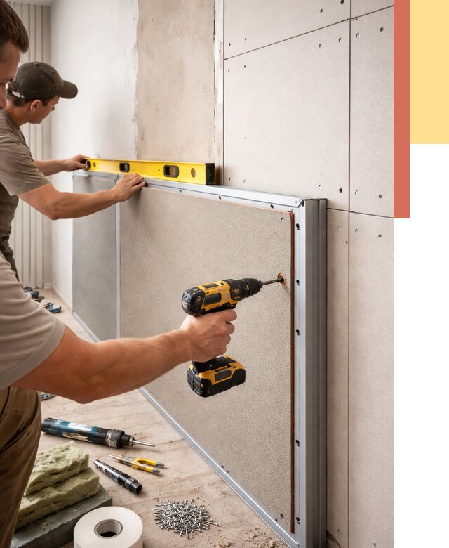 Шумоизоляция стен панелями ЗИПС в Белгороде от 2285 руб./м² под ключ | ОТДЕЛОЧНИК-Блг