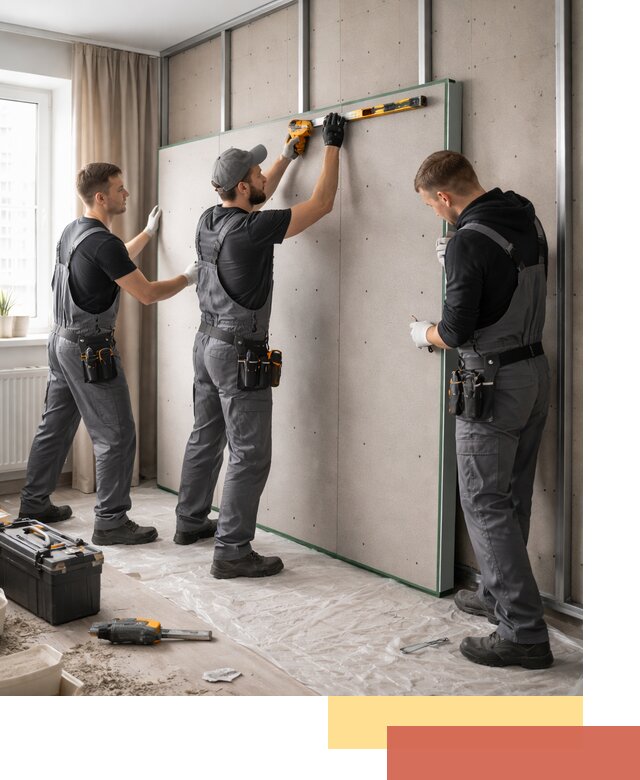 Шумоизоляция стен панелями ЗИПС в Белгороде для жилых и коммерческих помещений