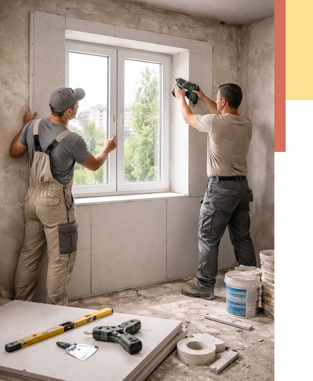 Монтаж откосов из гипсокартона в Белгороде от 4674 руб. под ключ | ОТДЕЛОЧНИК-Блг