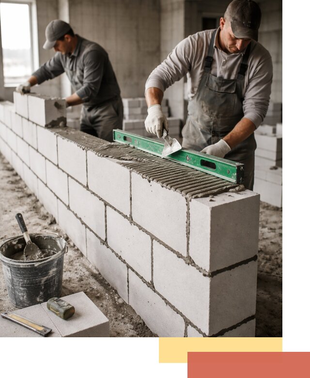 Кладка перегородок из газобетона в Белгороде быстро и качественно
