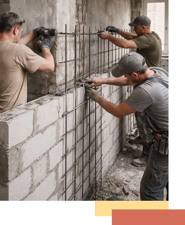 Армирование кладки перегородок в Белгороде профессионально и надёжно