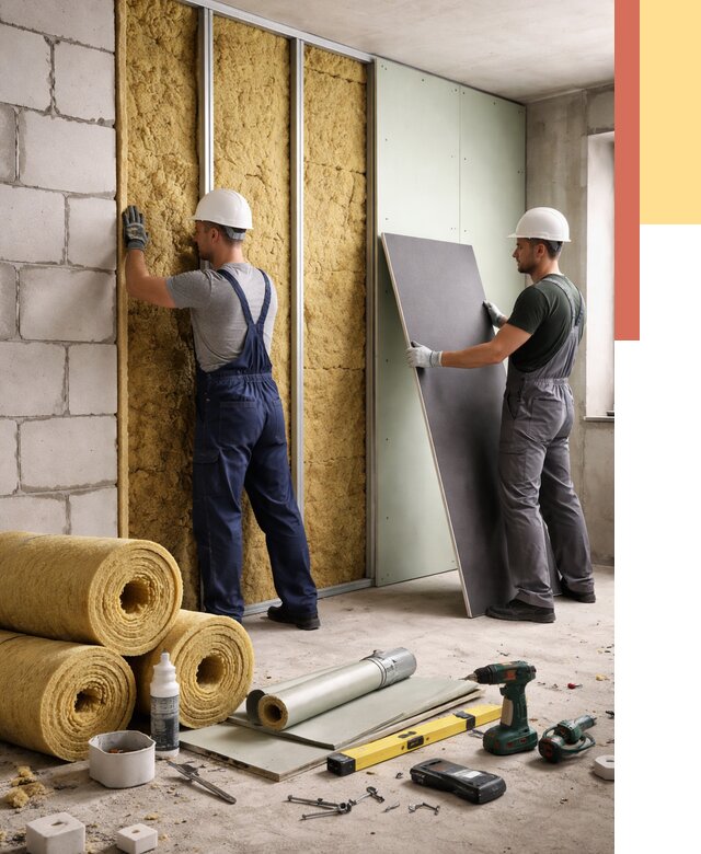 Шумоизоляция перегородок из блоков в Белгороде от 1922 руб./м² — быстро и недорого | ОТДЕЛОЧНИК-Блг