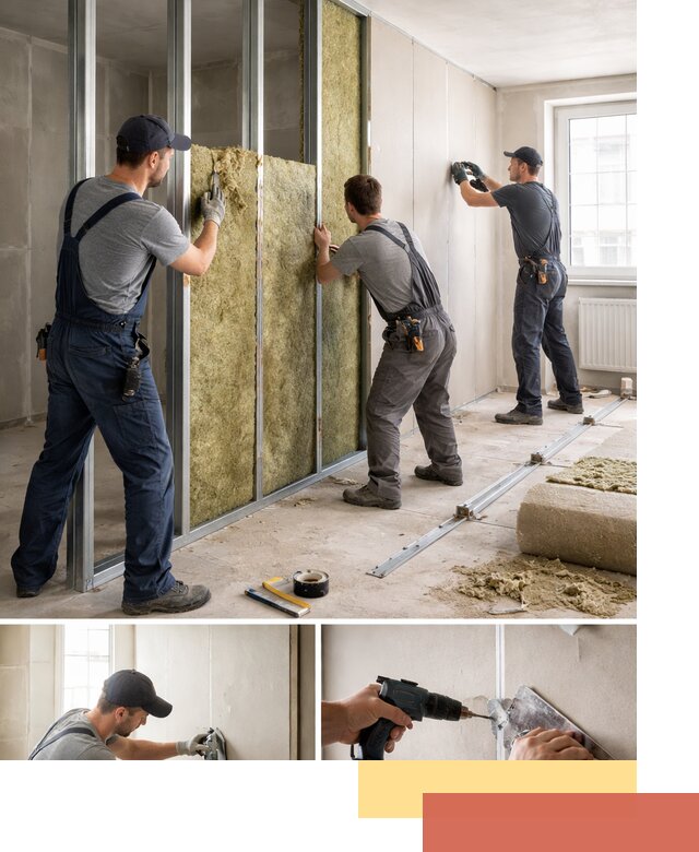 Перегородка из гипсокартона с шумоизоляцией в Белгороде — монтаж под ключ