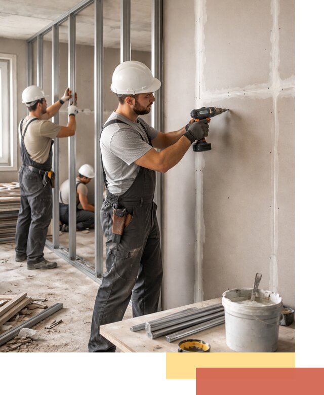 Перегородки из огнестойкого гипсокартона в Белгороде под ключ