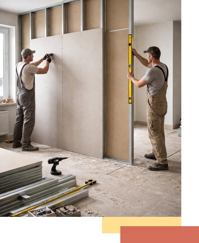 Зонирующая перегородка из гипсокартона под ключ в Белгороде