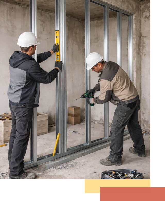 Монтаж каркаса перегородки из профиля в Белгороде